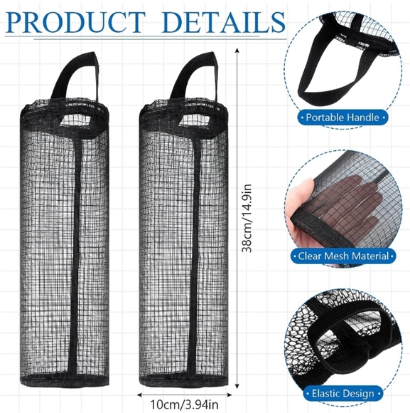 NEW 2 Pack Large Grocery Bag Dispensible Hanging Storage Containers - Picture 1 of 6